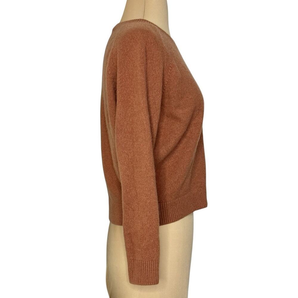 VINCE Cashmere Burnt Orange Crew Neck Cropped Luxuriously Soft Luxe Size XS - Picture 6 of 9